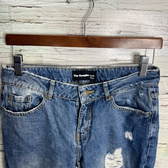 The Kooples Willy Boyfriend Distressed Jeans Blue  size 26 - Picture 3 of 10